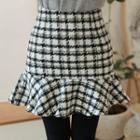 Inset Shorts Plaid Ruffle-hem Miniskirt