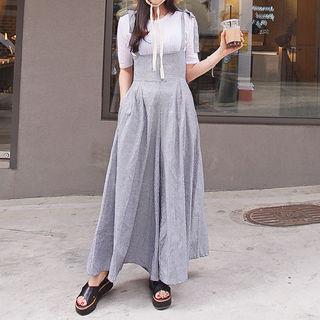 Wide-leg Gingham Jumpsuit