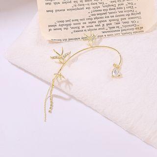 Rhinestone Bird Ear Cuff 1 Pc - Gold - One Size