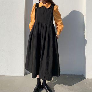Shirt / Sleeveless Pleated Dress