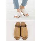 Linen Blend Slide Sandals