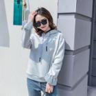 Lace Trim Drawstring Hoodie