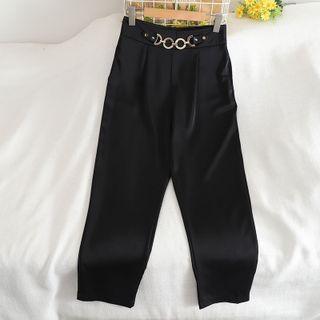 Metal-accent Wide Leg Pants