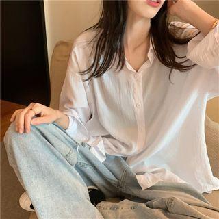 Long Sleeve Open-back Oversized Shirt