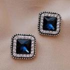 Square Rhinestone Alloy Earring 1 Pair - Blue - One Size