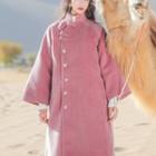 Frog-buttoned Long Wool Coat