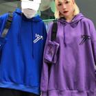 Set: Number Print Hoodie + Sling Bag