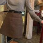 Woolen A-line Skirt With Belt