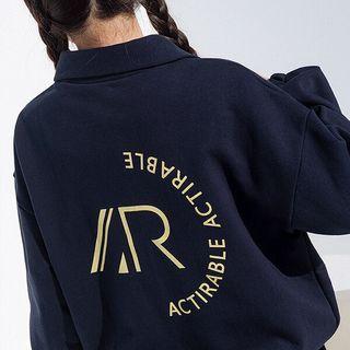 [actirable] Collared Letter Zip-up Jacket