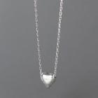 925 Sterling Silver Heart Necklace 1pc - Silver - One Size