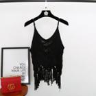 V-neck Fringe Hem Camisole Top