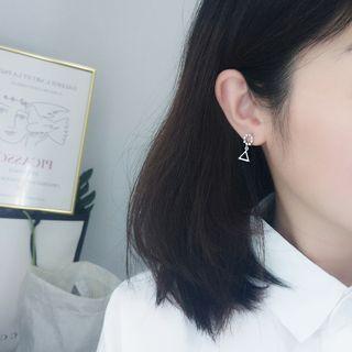 925 Sterling Silver Triangle Drop Earring 1 Pair - 925 Silver - Non-matching Earrings - One Size