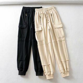 Plain Flap-pocket Sweatpants