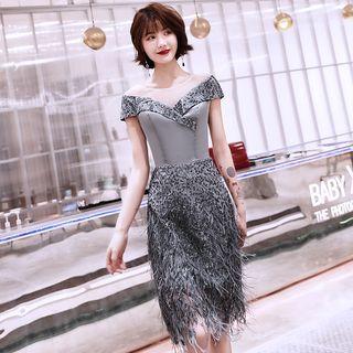 Cap-sleeve Fringe Cocktail Dress