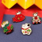 Alloy Lunar New Year Mouse Brooch
