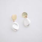 Disc & Faux-pearl Dangle Earrings Gold - One Size
