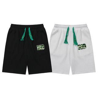 Color Block Lettering No String Shorts