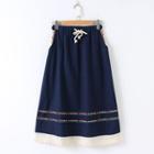 Lace Linen Midi Skirt