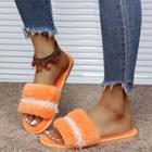 Embellished Fluffy Slide Sandals