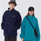 Couple Matching Fleece Zip-collared Logo Sweatshirt