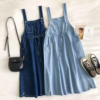 Plain Strap Denim Dress
