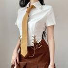 Short-sleeve Lace-up Shirt