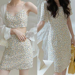 Floral Print Camisole/ Skirt/ Dress/ Plain Shirt/ Hair Tie