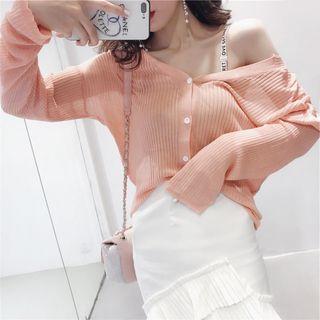 Striped Knit Long-sleeve Top