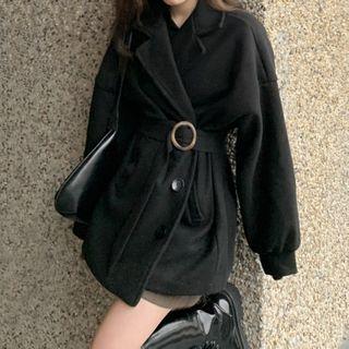 Notch Lapel Single-breasted Jacket Black - One Size