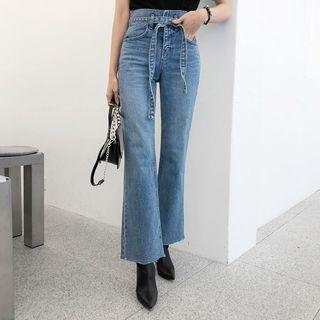 Washed Boot-cut Jeans & Sash