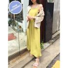 Square-neck Spaghetti-strap Maxi Dress