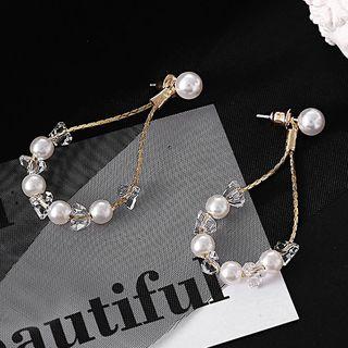 Faux Pearl Drop Earring E478 - S925silver - Earring - One Size