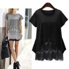 Crochet Hem Short Sleeve T-shirt