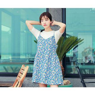 Spaghetti-strap Floral Print Minidress