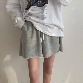 Elastic-waist Wide-leg Sport Shorts