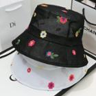 Flower Embroidered Lace Bucket Hat