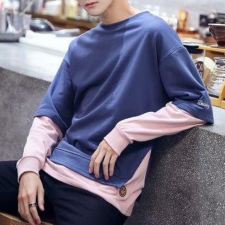Panel Mock Two-piece Sweatshirt