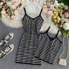 Striped Camisole / V-neck Striped Slipdress