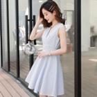 Tie-back Sleeveless Mini A-line Dress