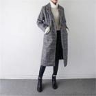 Single-button Glen-plaid Coat Black - One Size
