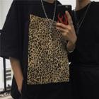 Leopard Print Short-sleeve T-shirt Black - One Size