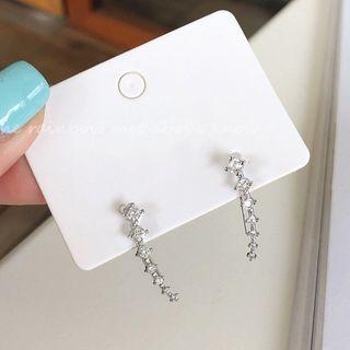 Rhinestone Ear Stud 1 Pair - Rhinestone Ear Stud - One Size