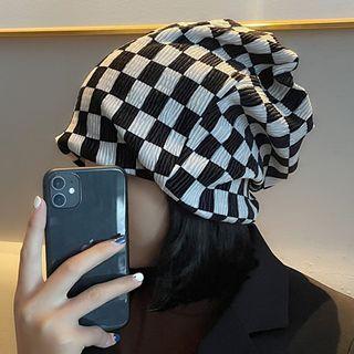 Check Beanie Black - One Size