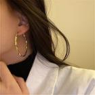Hoop Earring 1 Pair - S925 Silver Needle - Gold - One Size