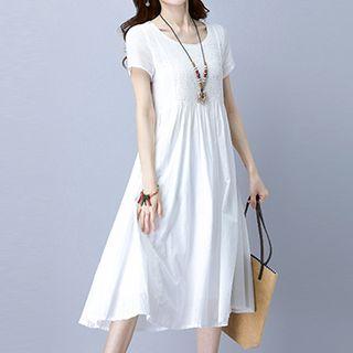 Short-sleeve Smocked Dress