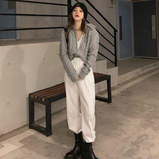 Zip Cardigan / Wide-leg Pants