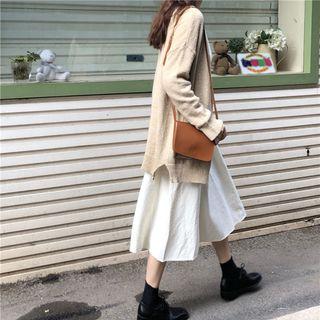 Plain Cardigan / Plain Loose-fit Dress