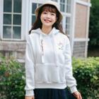 Embroidered Hoodie White - One Size