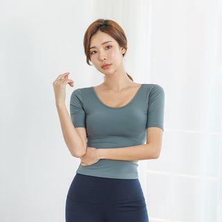 Scoop-neck Padded Sports Top