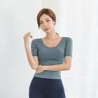Scoop-neck Padded Sports Top